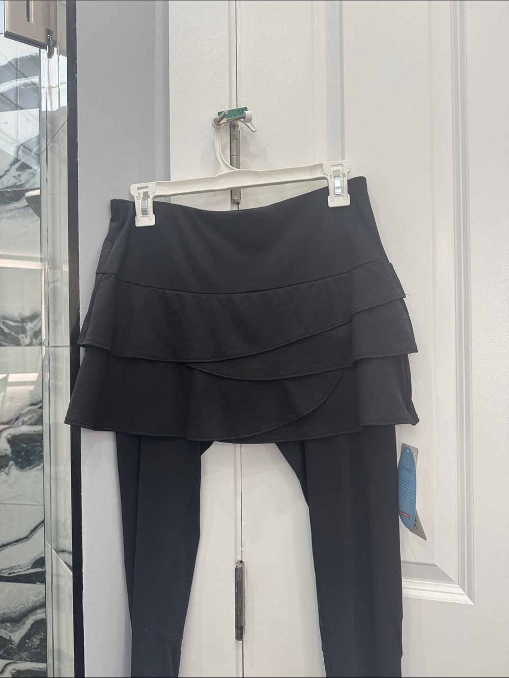 Lucky in Love Black Tiered Skort with Attached Leggings